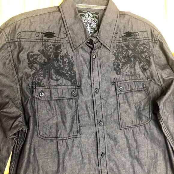 Y2K embroidered button up - Picture 2 of 9